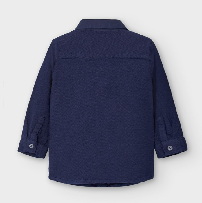 Navy Blue Knit Long Sleeved Baby Boy Shirt (2134)