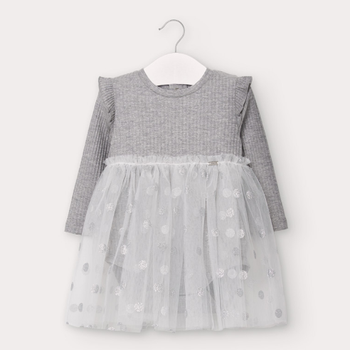 Silver Tulle Baby Girl Dress (2964)