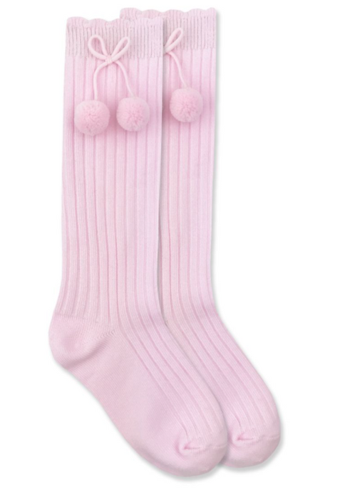 Jefferies Socks Pom Pom Knee High Socks | Pink