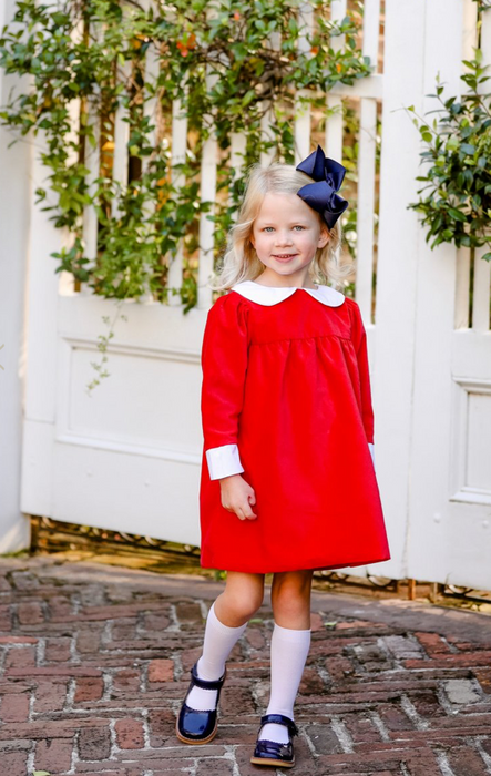 Patsy's Dinner Party Dress Velveteen | Richmond Red