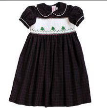 Smocked Plaid Christmas Lights Dress