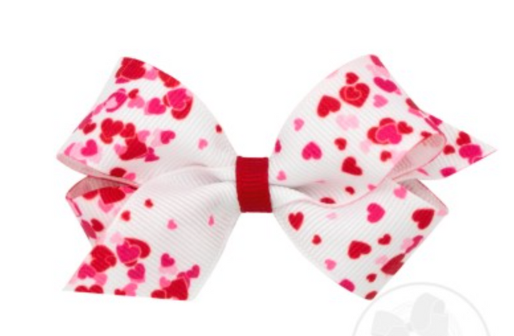 Mini Valentine Heart Print Bow