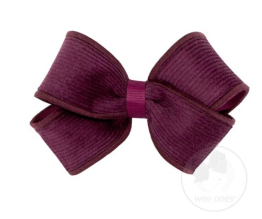 Small Corduroy Overlay Bow