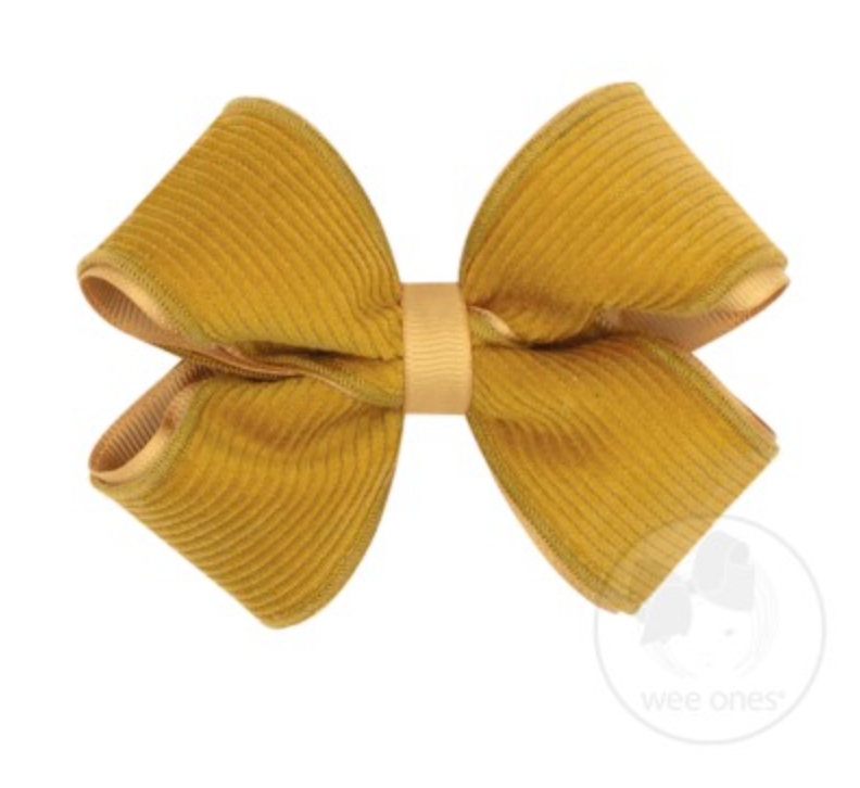 Small Corduroy Overlay Bow