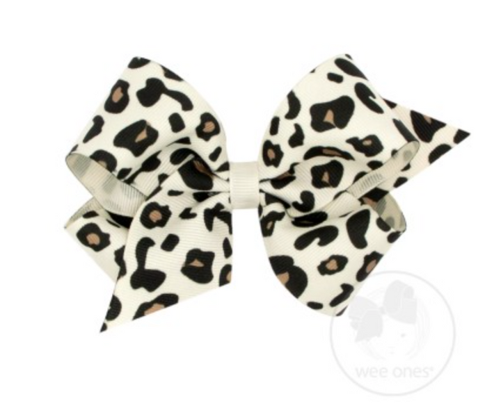 Medium Leopard Print Grosgrain Bow