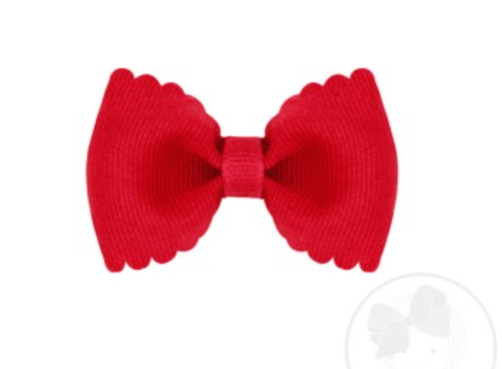 Tiny Scalloped Edge Grosgrain Bow