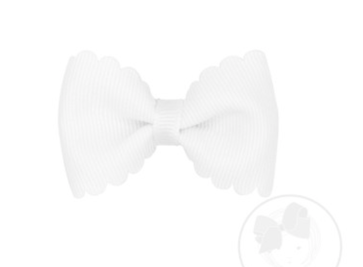 Tiny Scalloped Edge Grosgrain Bow