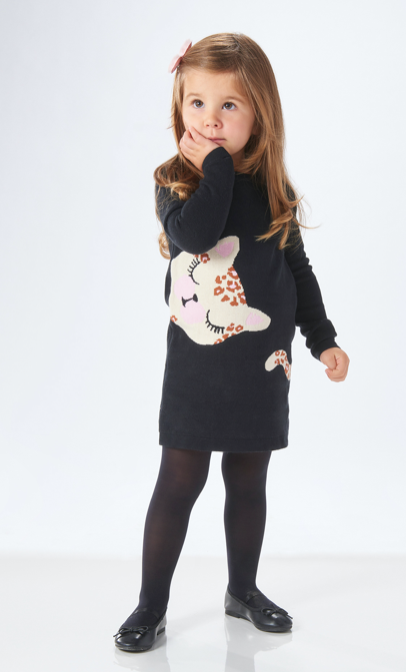 Black Leopard Sweater Dress