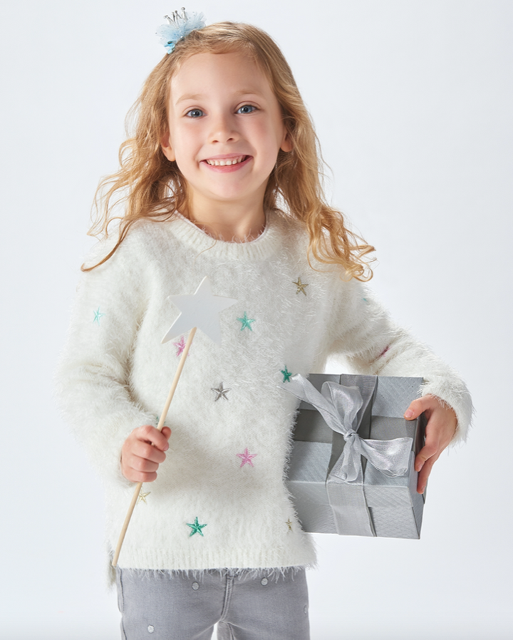 Fuzzy Star Sweater