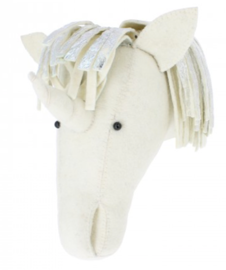 Unicorn Head with Silver Mane