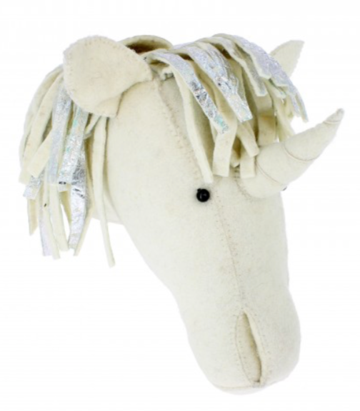 Unicorn Head with Silver Mane