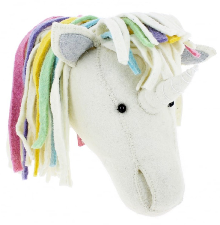 Large Unicorn Head with Rainbow Mane