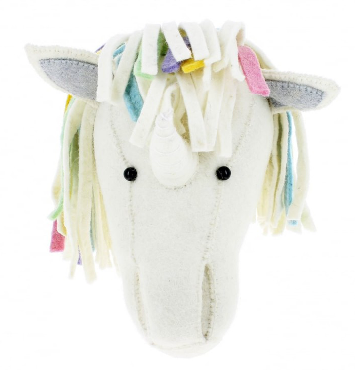 Large Unicorn Head with Rainbow Mane