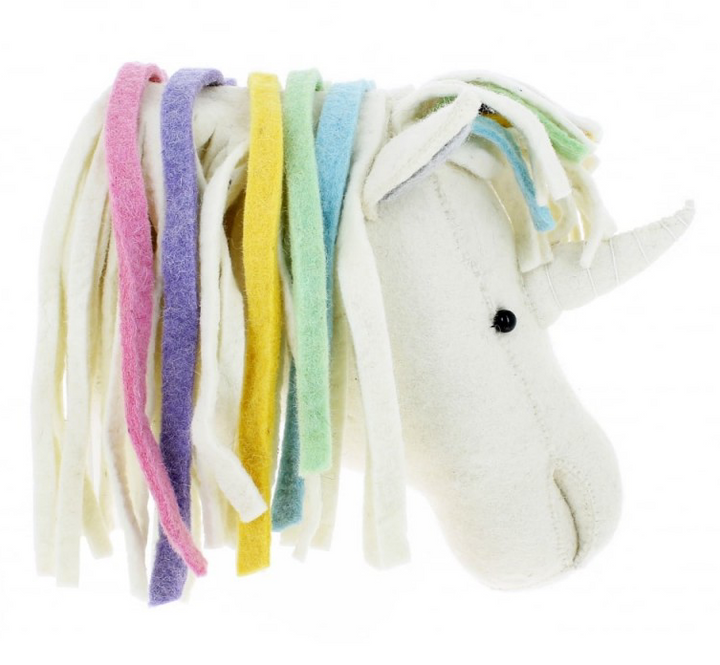 Large Unicorn Head with Rainbow Mane