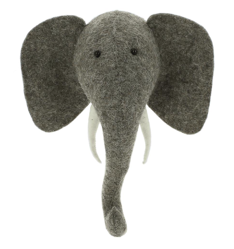 Mini Elephant Head with Tusks