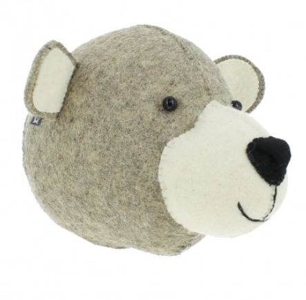 Mini Grey Bear Head