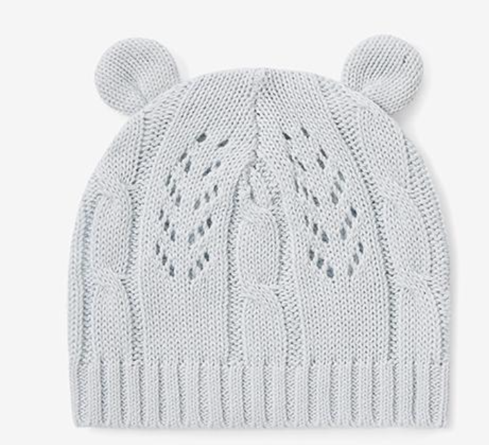 Light Blue Cable Leaf Hat