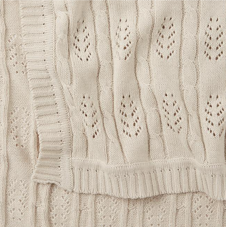 Wheat Cable Leaf Blanket