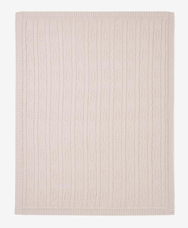 Blush Cable Leaf Blanket