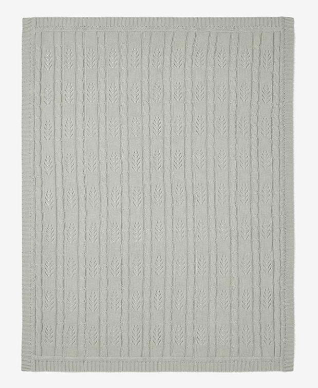 Sage Cable Leaf Blanket