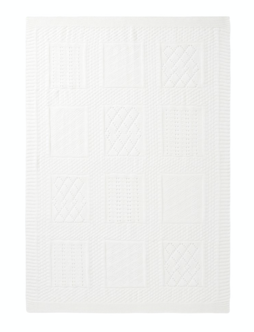 White Seed Knit Cotton Baby Blanket