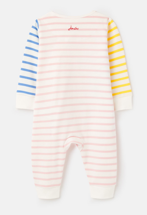 Rainbow Cotton Knit Zip Sleepsuit