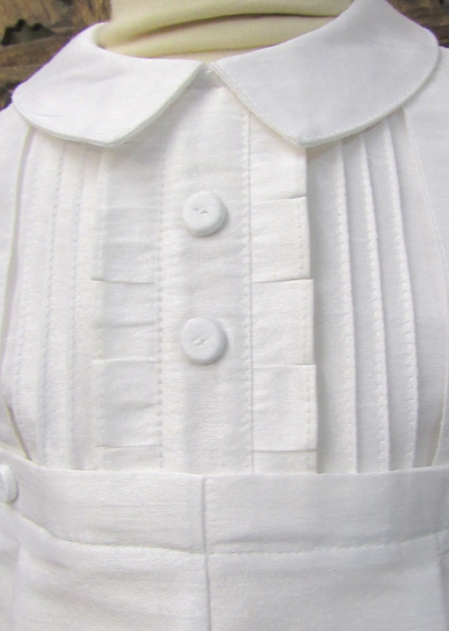 Elegant White Pintuck Romper | 74008L