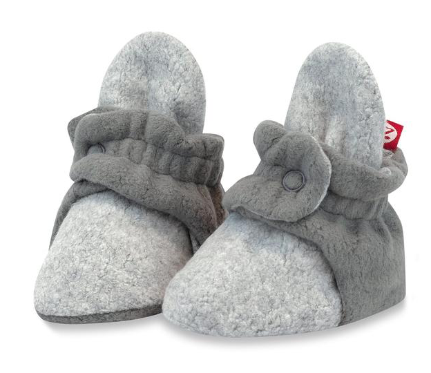 Fleece Zutano Booties | Color Block Heather Gray/Gray