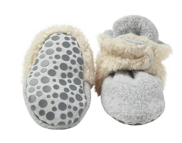 Cozie Furry Baby Bootie | Heather Gray