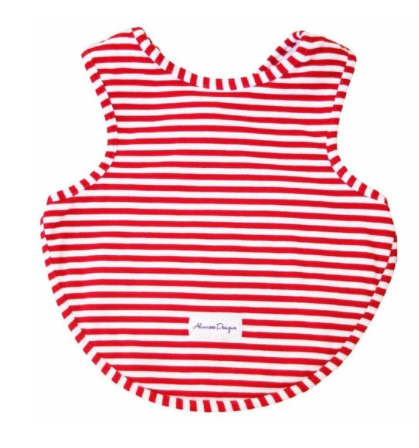 Striped Bib with Arm Holes | Red