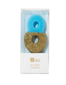 Blue Glitter Number Candle