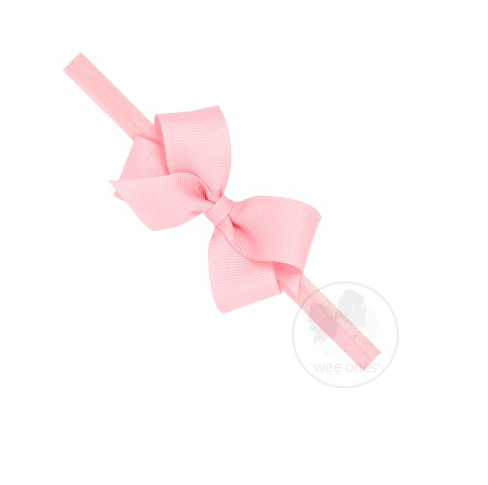 Mini Grosgrain Bow Band | Light Pink