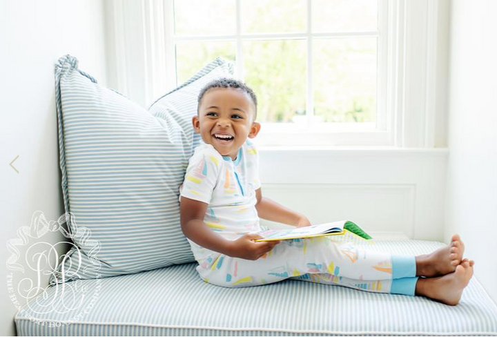 Sutton's Short Sleeve Set | Sandyport Sailboat | Brookline Blue