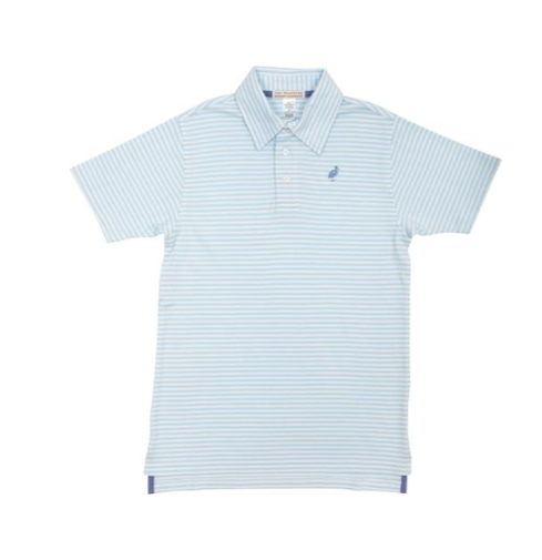 Prim and Proper Polo | Buckhead Blue Micro Stripe