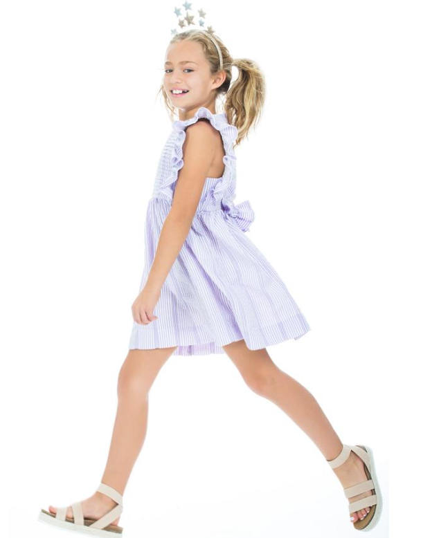 Saratoga Dress | Fancy Purple Seersucker