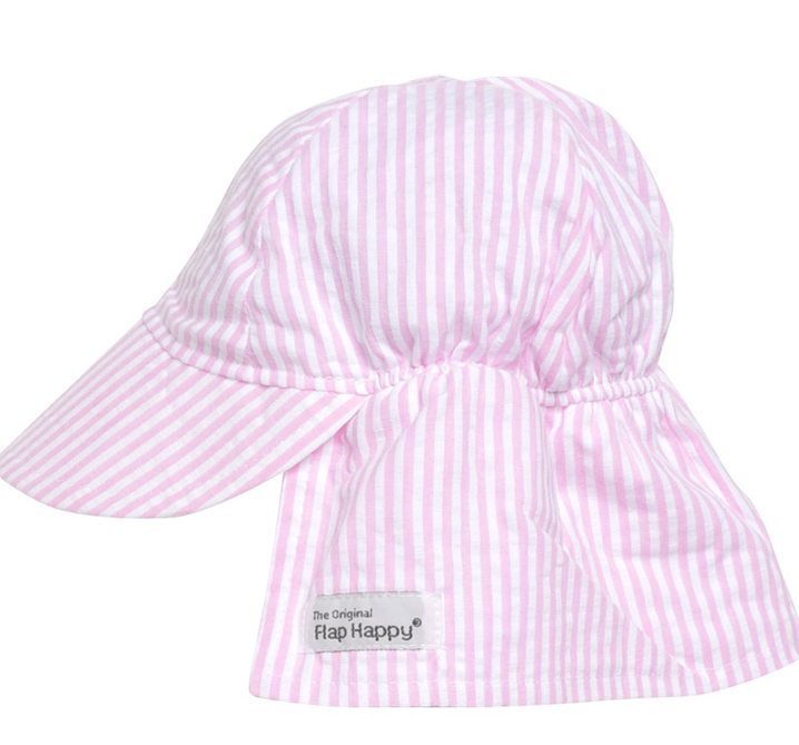 Original Flap Hat | Pink Stripe Seersucker