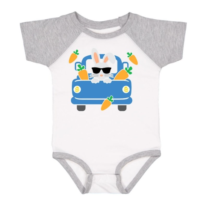 Bunny Truck Short Sleeve Bodysuit
