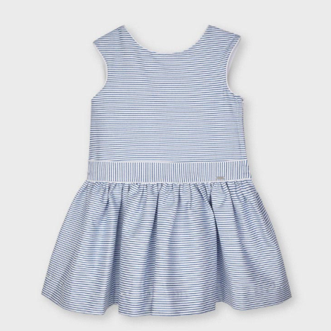 Striped Dress with Bow | Blue and White | 3915