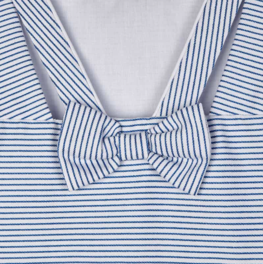 Striped Dress with Bow | Blue and White | 3915