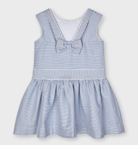 Striped Dress with Bow | Blue and White | 3915