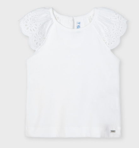 Eyelet Sleeveless Shirt | White | 3026