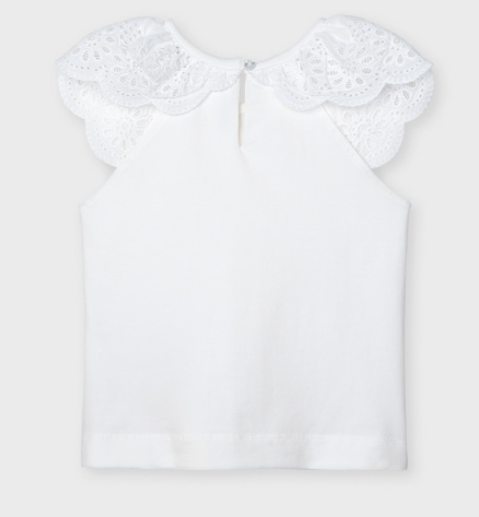 Eyelet Sleeveless Shirt | White | 3026