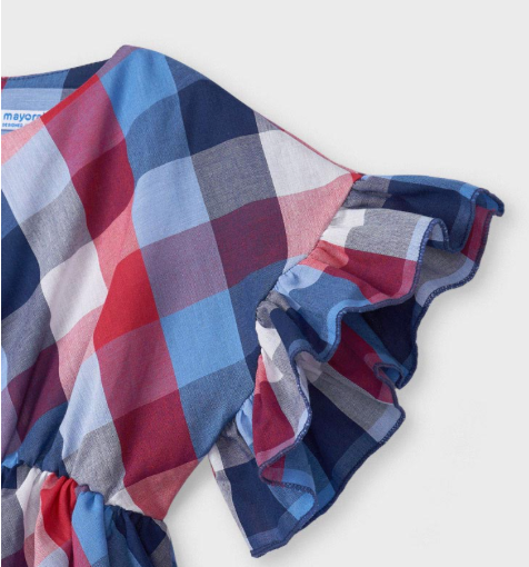 Blouse with Ruffle Sleeves | Red White and Blue | 3194