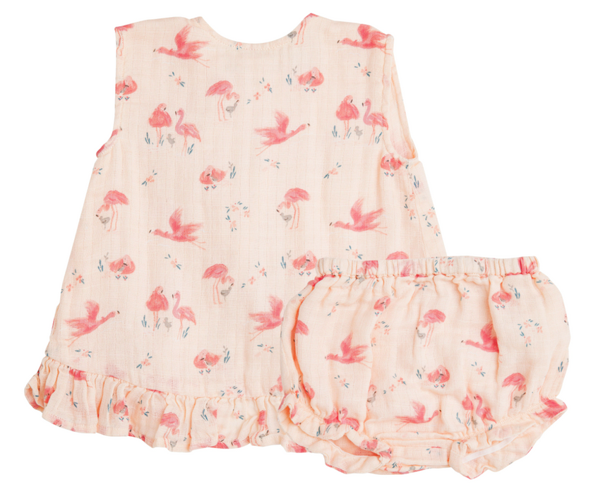 Flamingo Ruffle Top and Bloomer Set