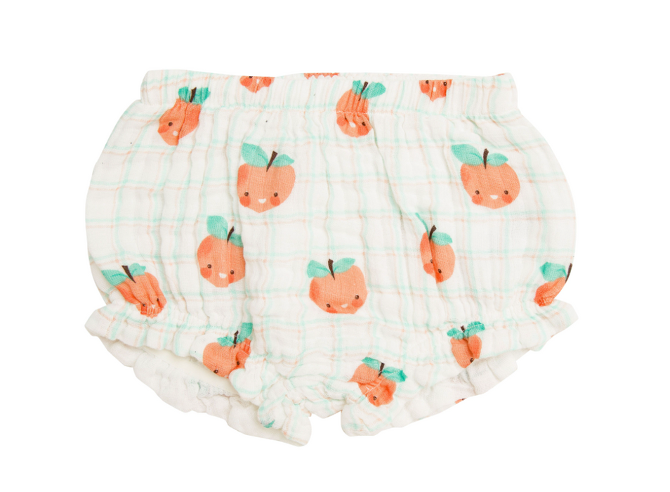 Plaid Peaches Ruffle Top and Bloomer Set