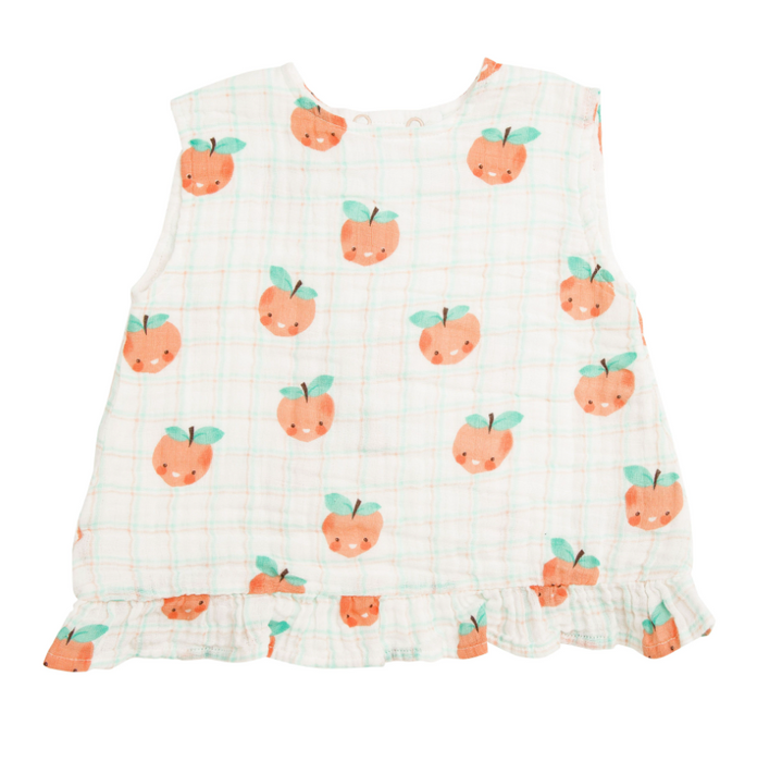 Plaid Peaches Ruffle Top and Bloomer Set