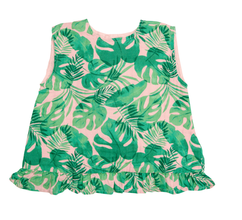 Tropical Leaves Ruffle Top and Bloomer Set