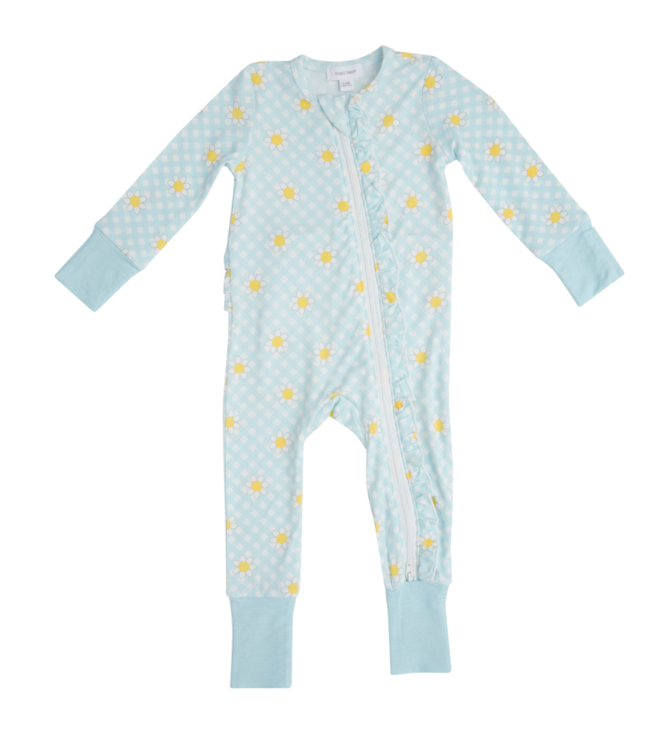 Gingham Daisy Zipper Romper