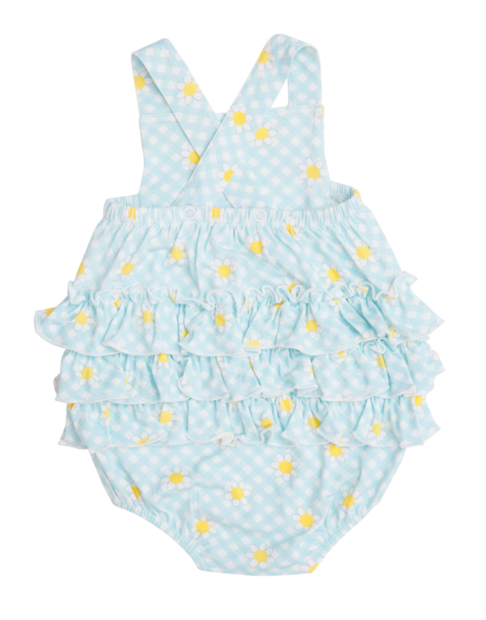 Gingham Daisy Ruffle Sunsuit