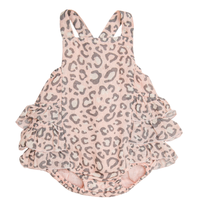Pink Leopard Ruffle Sunsuit